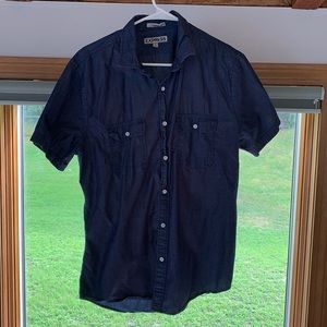 Dark blue fitted Men’s Large Express short sleeve